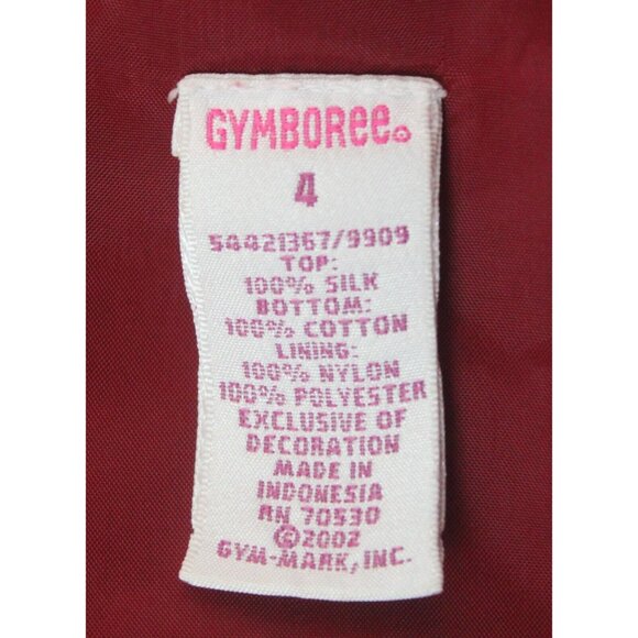 2003 Gymboree Holiday Magic Red Silk Dress sz 4 Red Bow Velvet Lined Winter - Picture 6 of 7